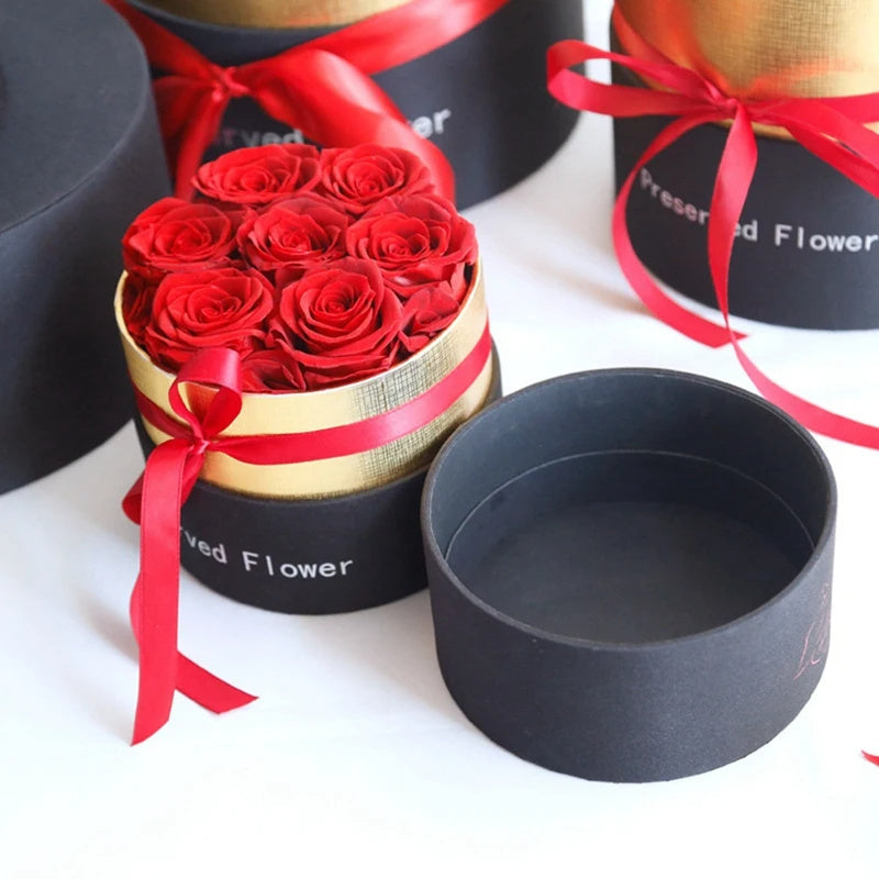 Romantic Eternal Rose Box 💐 Preserved Real Flowers for Bedroom, Desk, or Gift Surprise