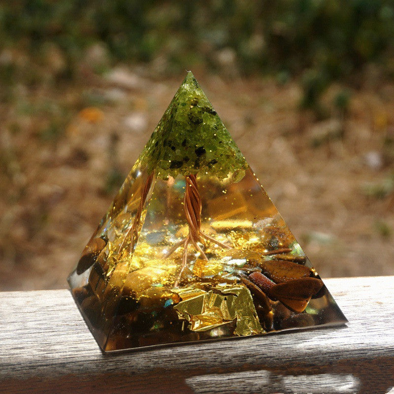Natural Crystal Energy Pyramid 🔺 Handcrafted Healing Stone Tower for Positive Energy & Home Decor
