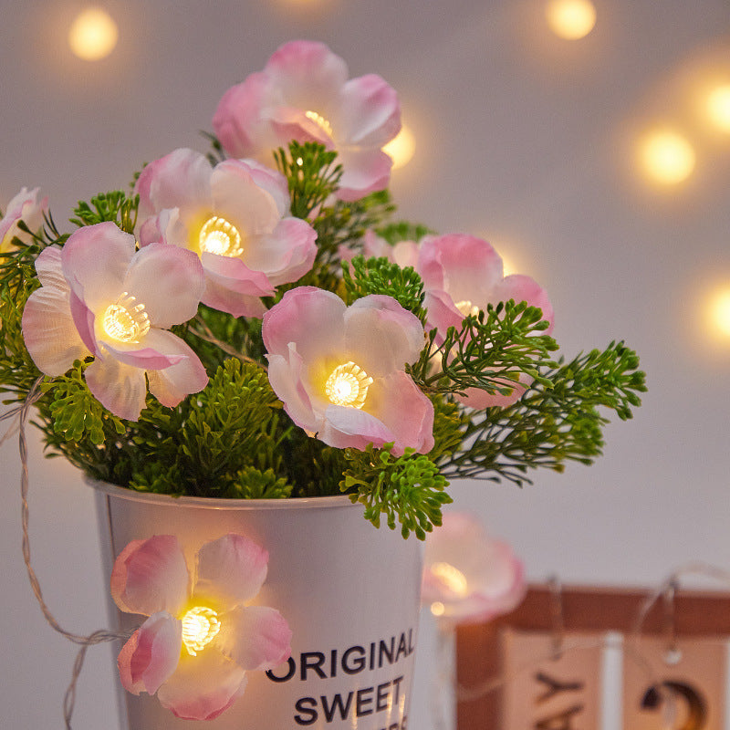 Cadena de luces LED decorativas con simulación de mariposa y orquídea