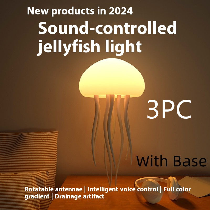 LED Jellyfish Mood Lamp 🪼 Portable Night Light for Bedside, Desk & Room Decor