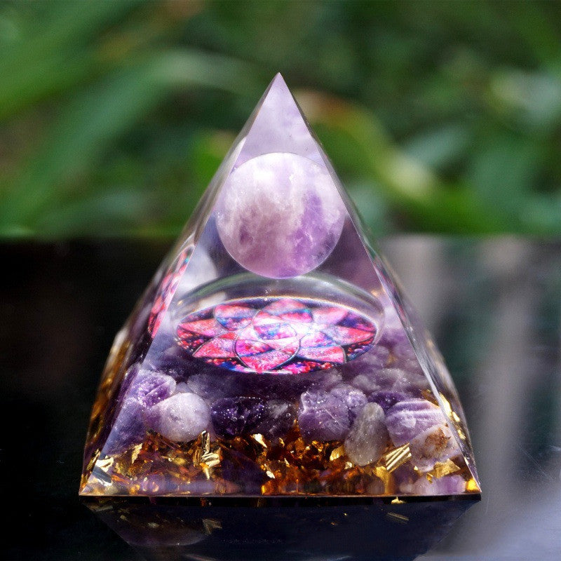 Natural Crystal Energy Pyramid 🔺 Handcrafted Healing Stone Tower for Positive Energy & Home Decor