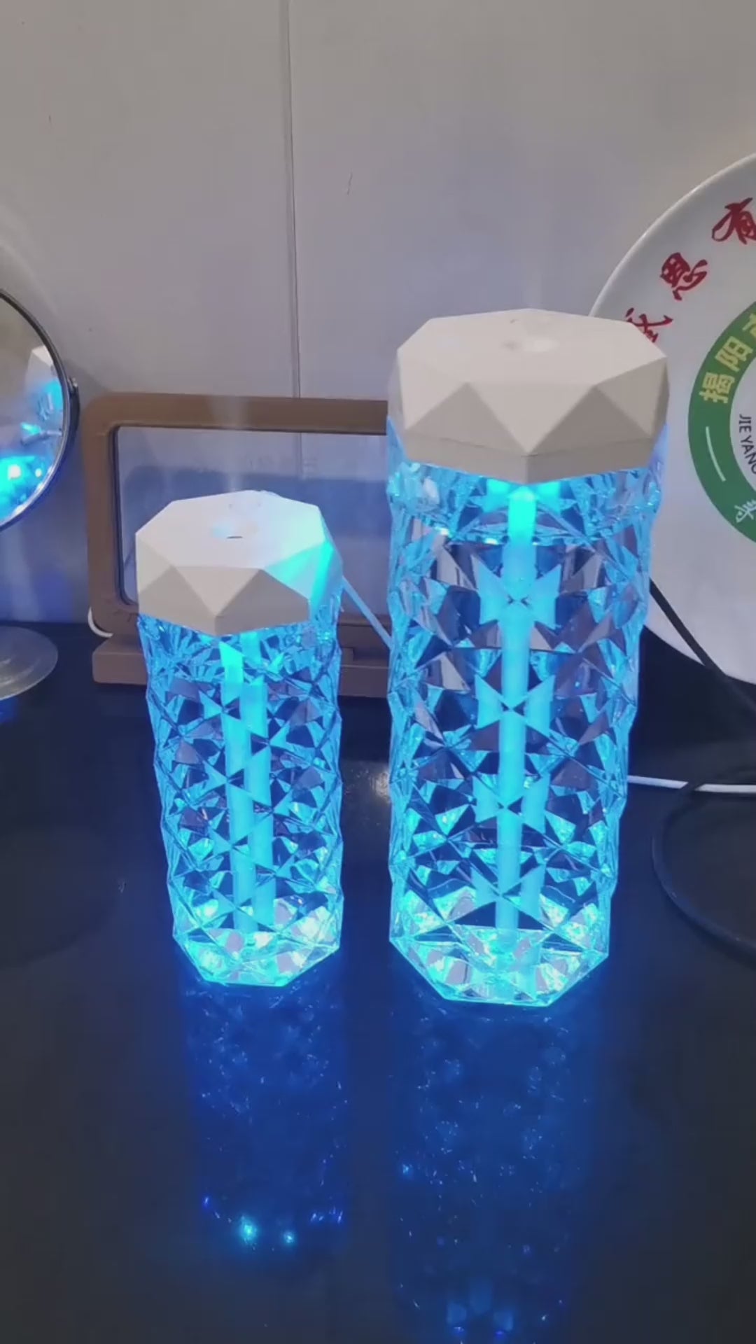 Lámpara táctil de cristal viral 💎 Luz LED de diamante regulable: ¡la mejor iluminación para la habitación!