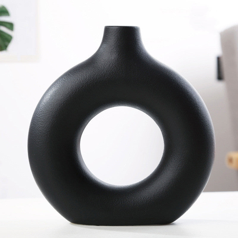 Elegant Frosted Biscuit Vase 🪶 Nordic-Style Textured Vase for Chic Home Decoration