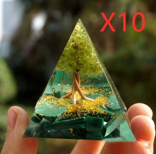 Natural Crystal Energy Pyramid 🔺 Handcrafted Healing Stone Tower for Positive Energy & Home Decor