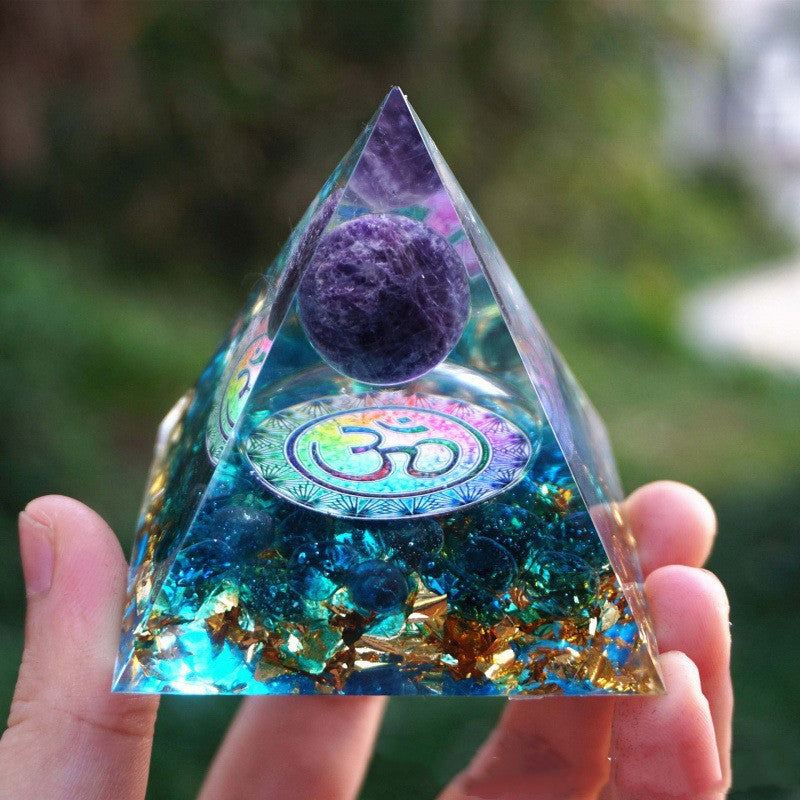 Natural Crystal Energy Pyramid 🔺 Handcrafted Healing Stone Tower for Positive Energy & Home Decor