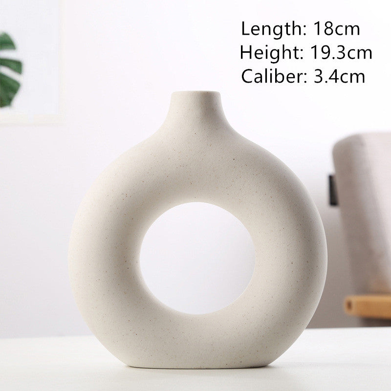 Elegant Frosted Biscuit Vase 🪶 Nordic-Style Textured Vase for Chic Home Decoration