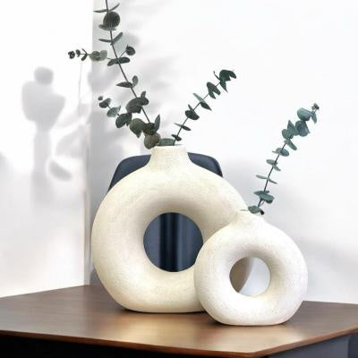Elegant Frosted Biscuit Vase 🪶 Nordic-Style Textured Vase for Chic Home Decoration