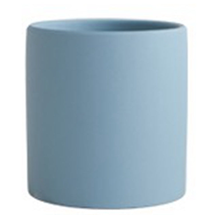 Modern Nordic Ceramic Pots 🌸 Minimal Cylinder Flower Planters with Drain Tray — Chic Home Decor