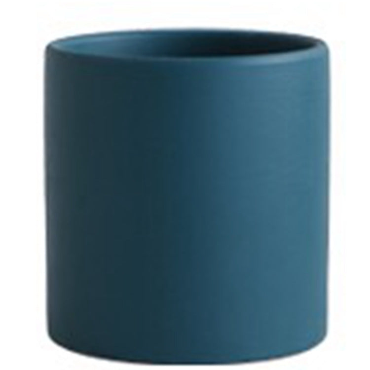 Modern Nordic Ceramic Pots 🌸 Minimal Cylinder Flower Planters with Drain Tray — Chic Home Decor