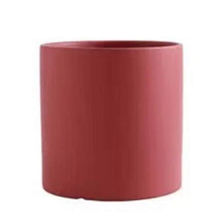 Modern Nordic Ceramic Pots 🌸 Minimal Cylinder Flower Planters with Drain Tray — Chic Home Decor