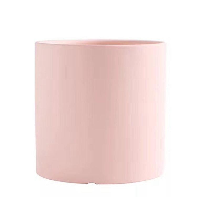 Modern Nordic Ceramic Pots 🌸 Minimal Cylinder Flower Planters with Drain Tray — Chic Home Decor