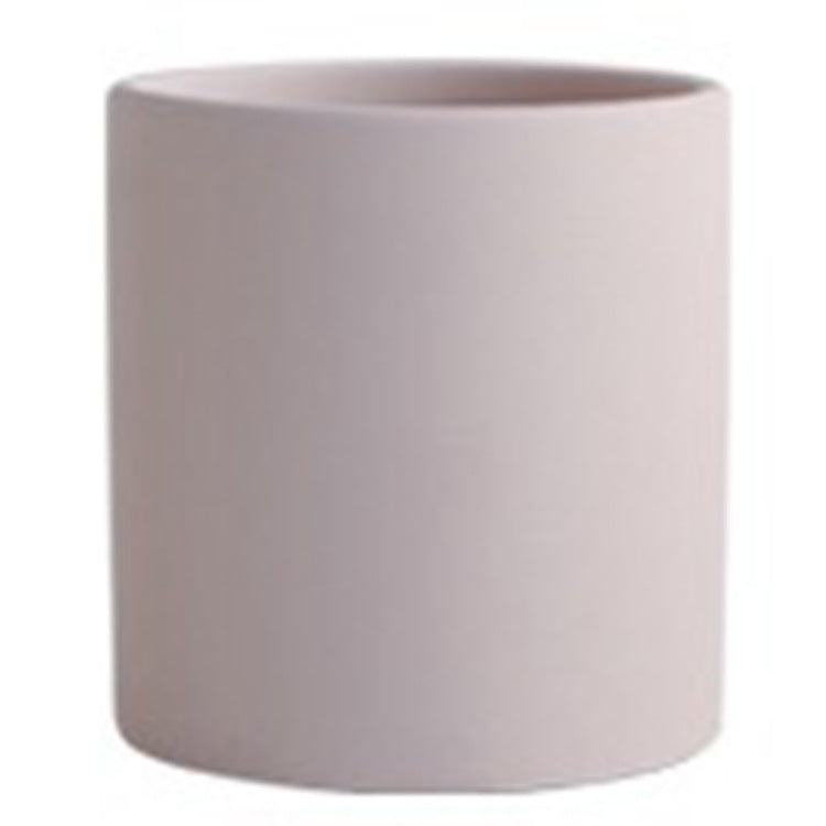 Modern Nordic Ceramic Pots 🌸 Minimal Cylinder Flower Planters with Drain Tray — Chic Home Decor