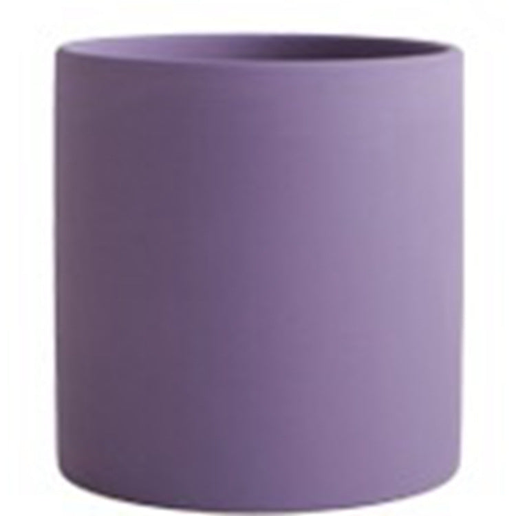 Modern Nordic Ceramic Pots 🌸 Minimal Cylinder Flower Planters with Drain Tray — Chic Home Decor