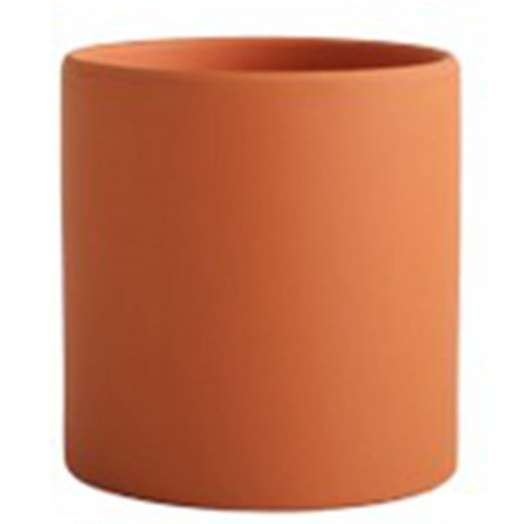 Modern Nordic Ceramic Pots 🌸 Minimal Cylinder Flower Planters with Drain Tray — Chic Home Decor