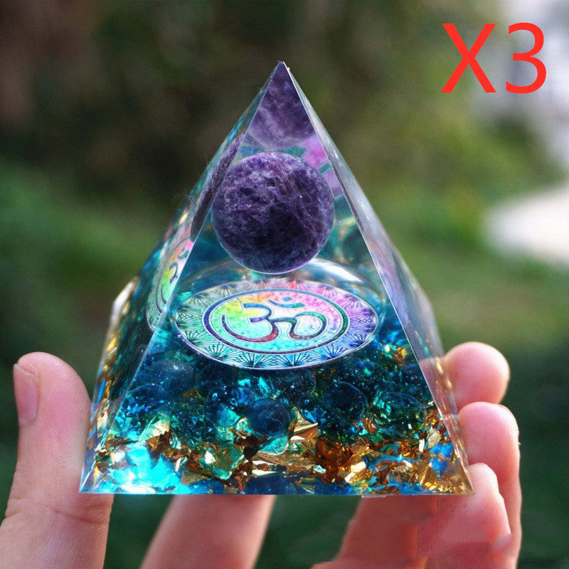 Natural Crystal Energy Pyramid 🔺 Handcrafted Healing Stone Tower for Positive Energy & Home Decor