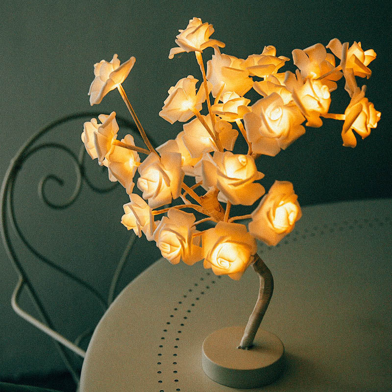 Enchanting Rose Tree Lamp ✨ USB/Battery LED Light for Bedroom, Living Room, or Desk Decor