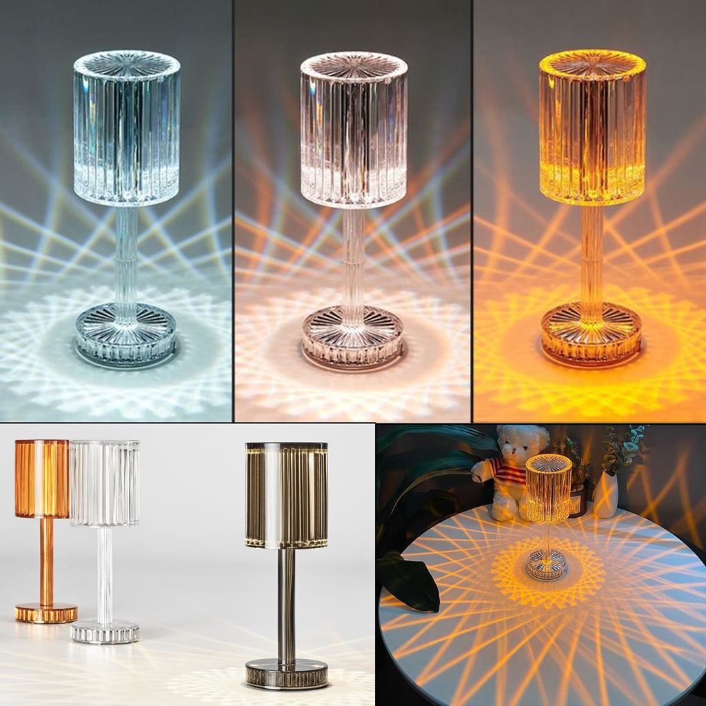 Modern Crystal Table Lamp ✨ Diamond LED Night Light — Stylish Accent for Home or Hotel