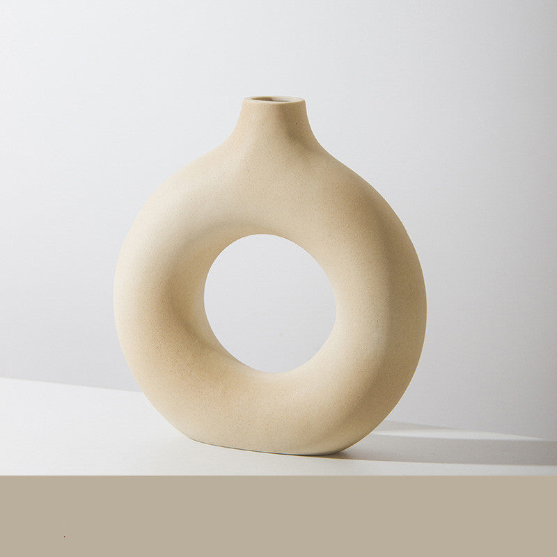 Elegant Frosted Biscuit Vase 🪶 Nordic-Style Textured Vase for Chic Home Decoration