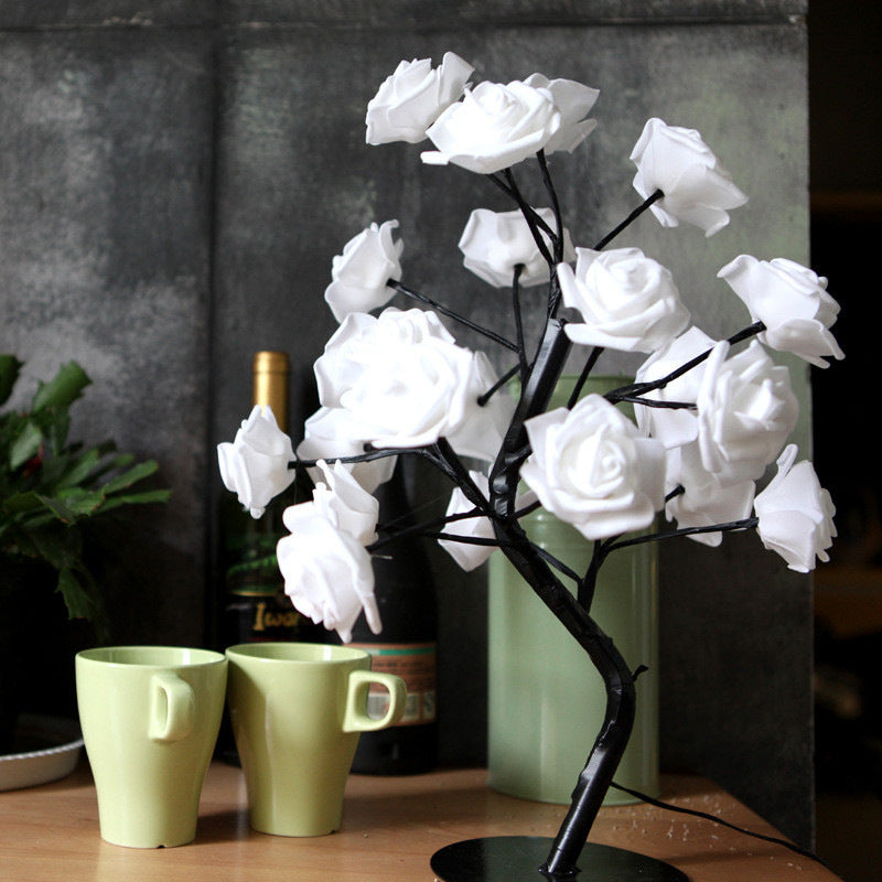 Enchanting Rose Tree Lamp ✨ USB/Battery LED Light for Bedroom, Living Room, or Desk Decor