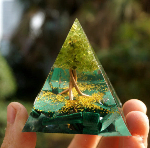Natural Crystal Energy Pyramid 🔺 Handcrafted Healing Stone Tower for Positive Energy & Home Decor