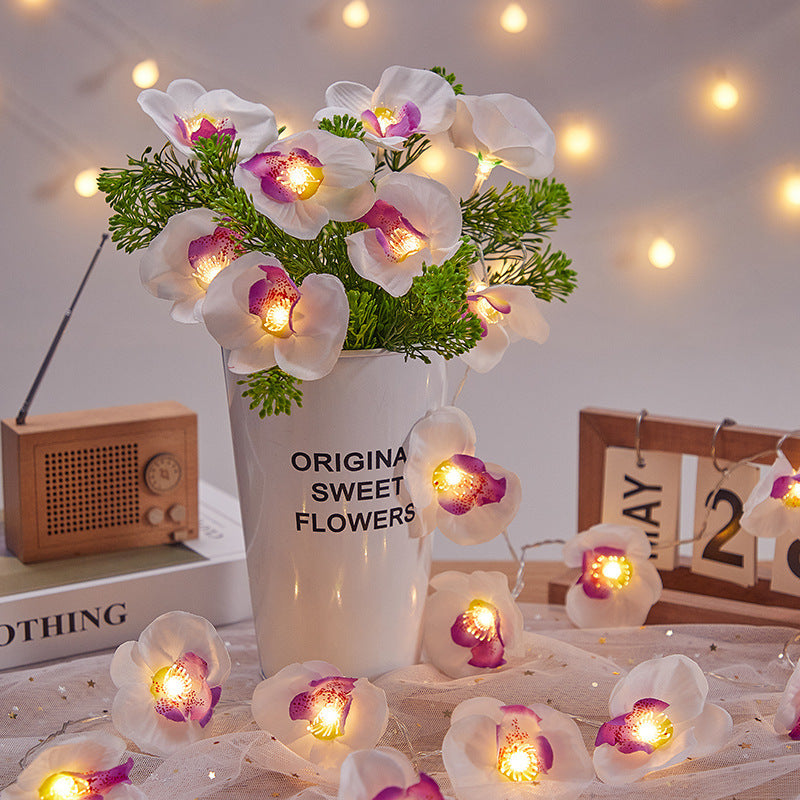 Decoration LED Simulation Butterfly Orchid Light String
