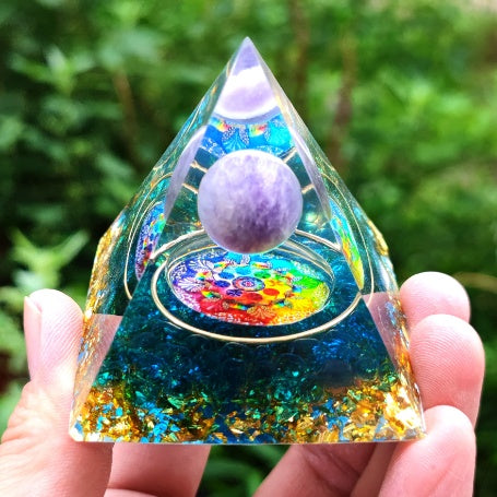 Natural Crystal Energy Pyramid 🔺 Handcrafted Healing Stone Tower for Positive Energy & Home Decor
