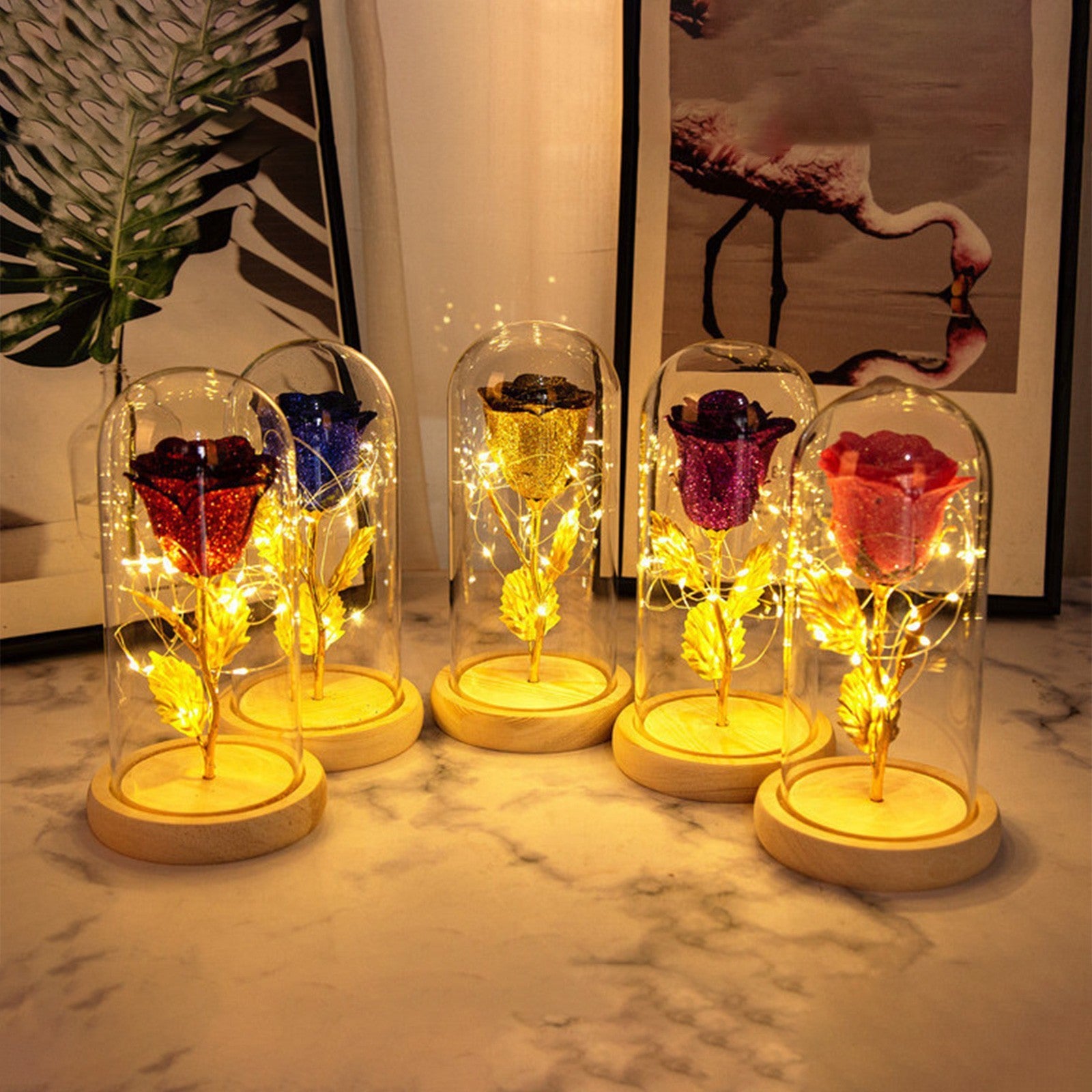 This Eternal Rose in Glass 🌸 Glowing LED Light — A Magical Gift for Her & Room Decor