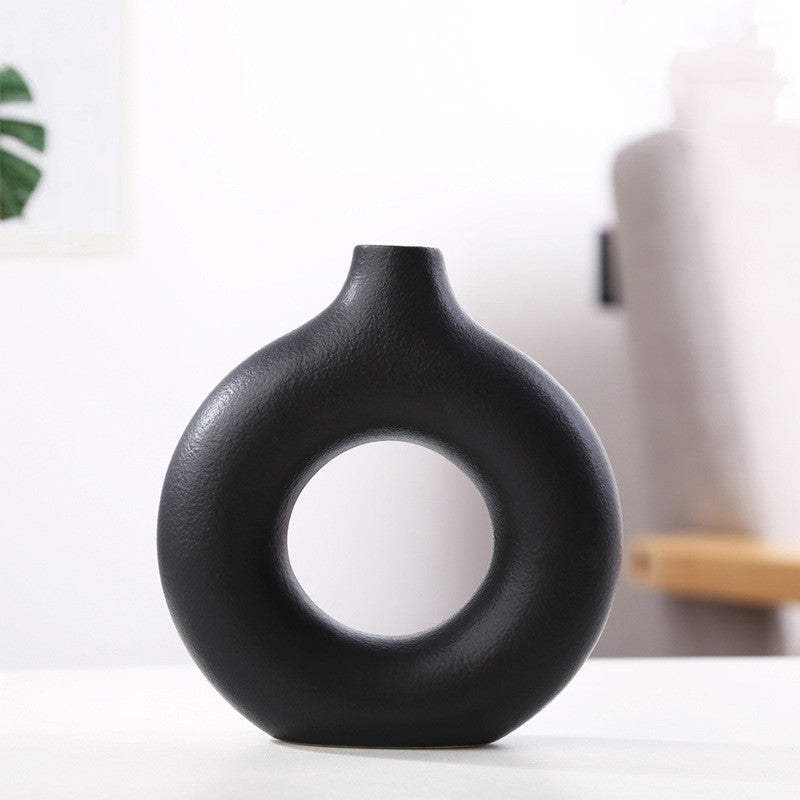 Elegant Frosted Biscuit Vase 🪶 Nordic-Style Textured Vase for Chic Home Decoration