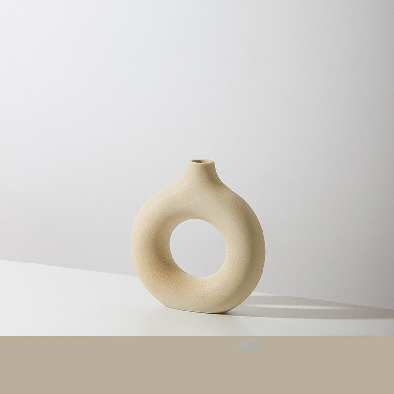 Elegant Frosted Biscuit Vase 🪶 Nordic-Style Textured Vase for Chic Home Decoration