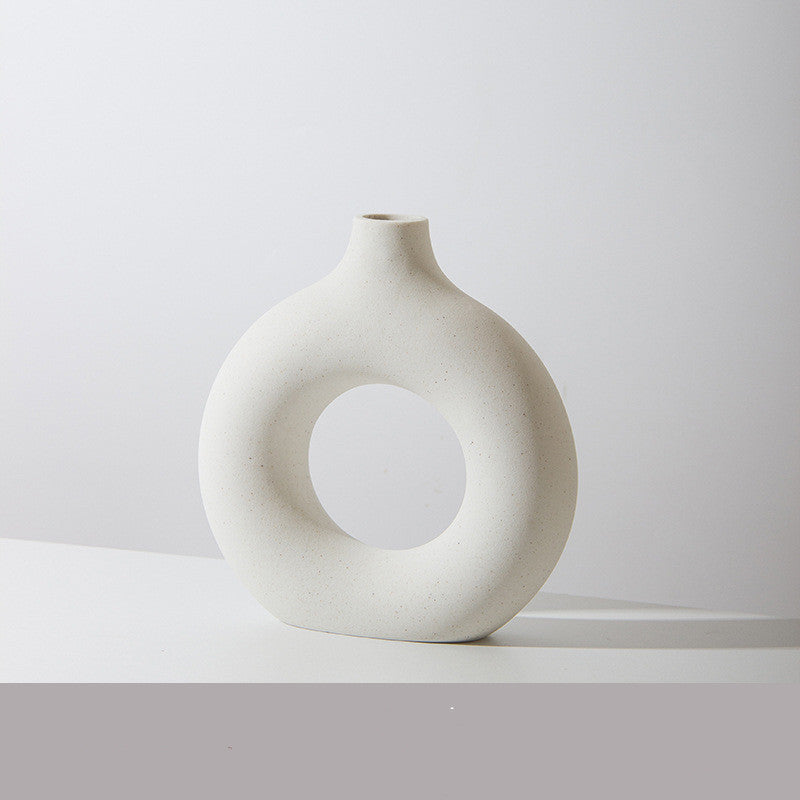 Elegant Frosted Biscuit Vase 🪶 Nordic-Style Textured Vase for Chic Home Decoration