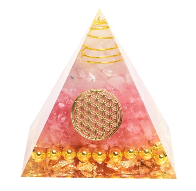 Natural Crystal Energy Pyramid 🔺 Handcrafted Healing Stone Tower for Positive Energy & Home Decor