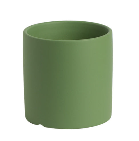 Modern Nordic Ceramic Pots 🌸 Minimal Cylinder Flower Planters with Drain Tray — Chic Home Decor