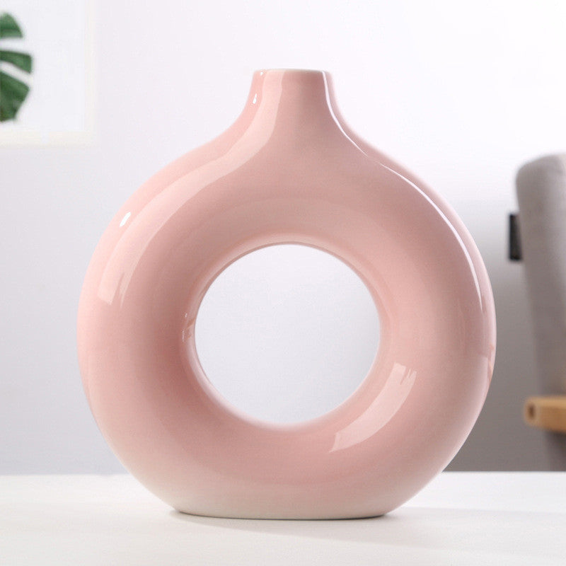 Elegant Frosted Biscuit Vase 🪶 Nordic-Style Textured Vase for Chic Home Decoration