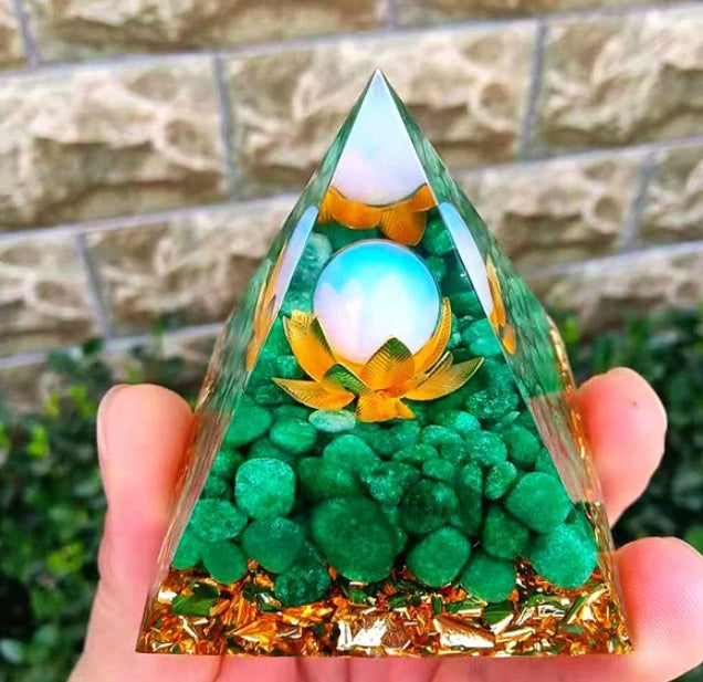 Natural Crystal Energy Pyramid 🔺 Handcrafted Healing Stone Tower for Positive Energy & Home Decor