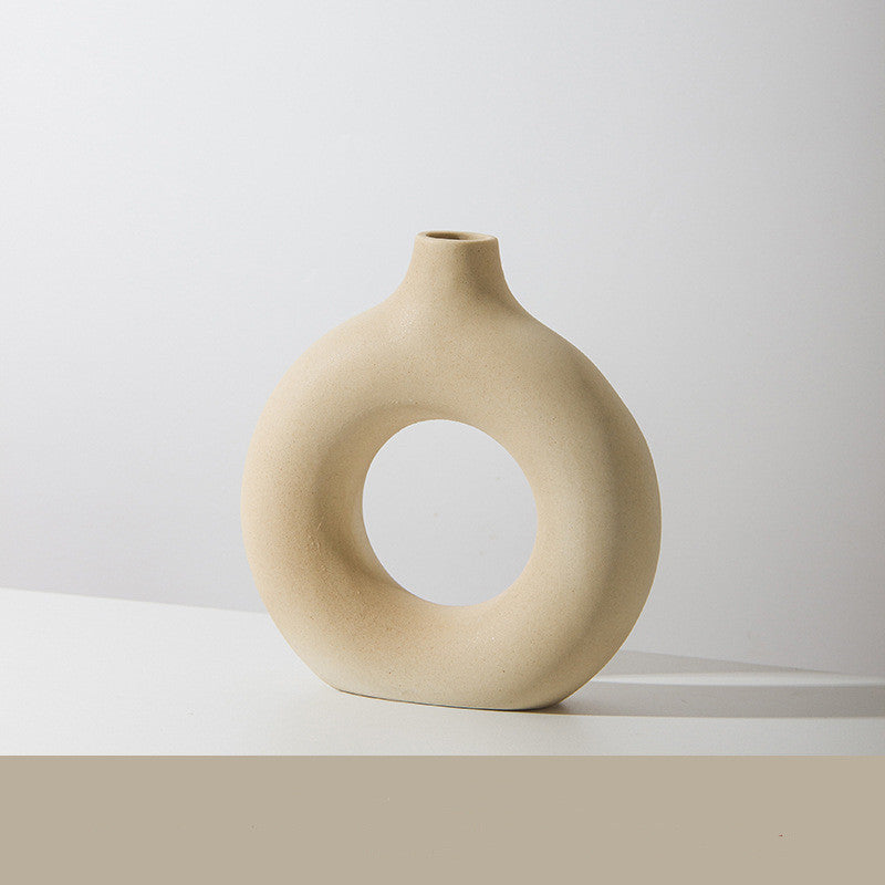 Elegant Frosted Biscuit Vase 🪶 Nordic-Style Textured Vase for Chic Home Decoration