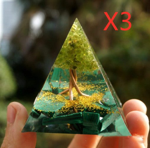 Natural Crystal Energy Pyramid 🔺 Handcrafted Healing Stone Tower for Positive Energy & Home Decor