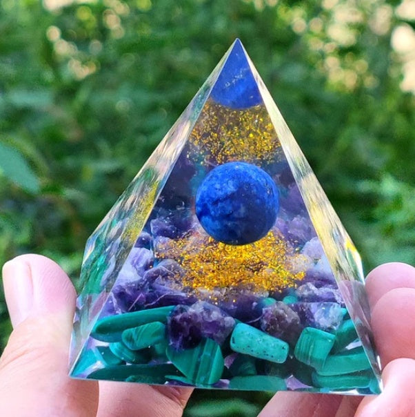 Natural Crystal Energy Pyramid 🔺 Handcrafted Healing Stone Tower for Positive Energy & Home Decor