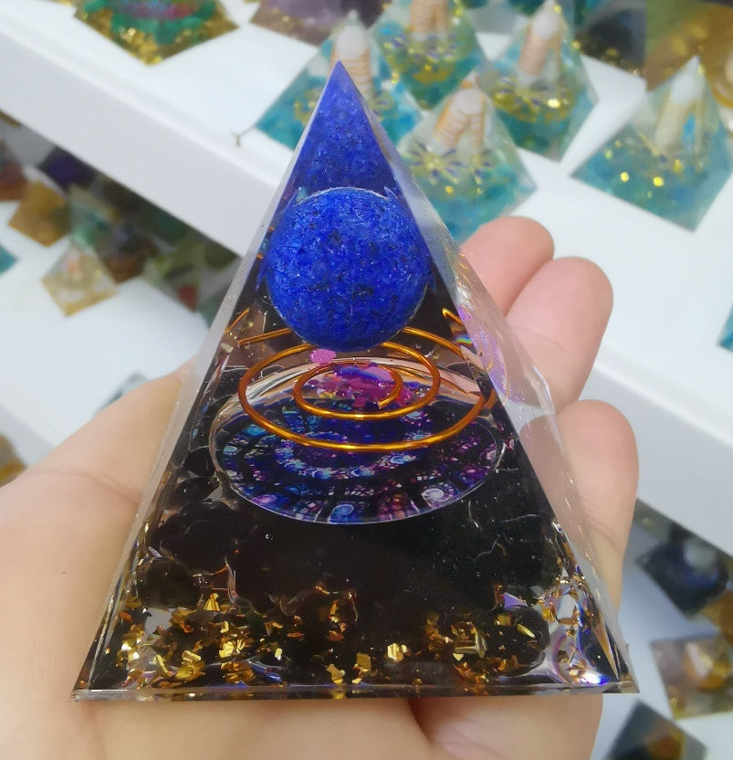 Natural Crystal Energy Pyramid 🔺 Handcrafted Healing Stone Tower for Positive Energy & Home Decor