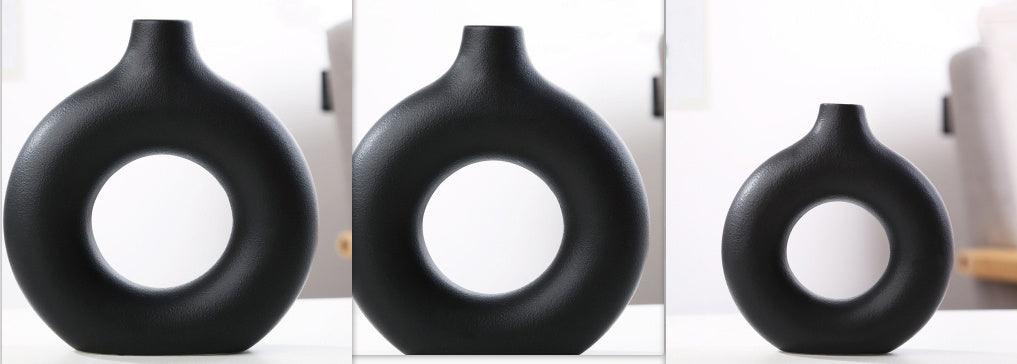 Elegant Frosted Biscuit Vase 🪶 Nordic-Style Textured Vase for Chic Home Decoration