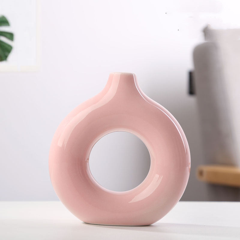 Elegant Frosted Biscuit Vase 🪶 Nordic-Style Textured Vase for Chic Home Decoration