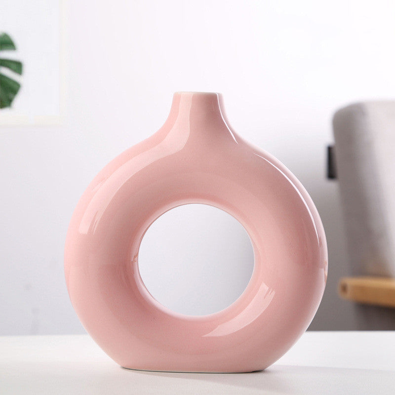 Elegant Frosted Biscuit Vase 🪶 Nordic-Style Textured Vase for Chic Home Decoration